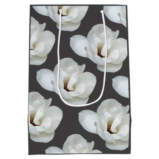 濃い灰色のマグノリア ミディアムペーパーバッグ (裏面)