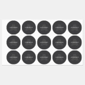 濃い灰色のレトロモダンモノグラムの名 ラベル (シート)