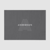 濃い灰色のレトロモダンモノグラムの名 薄葉紙 (正面)