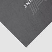 濃い灰色のレトロモダンモノグラムの名 薄葉紙 (詳細)