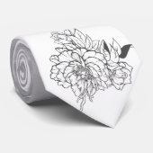 濃い灰色のヴィンテージの花 ネクタイ (ロール)