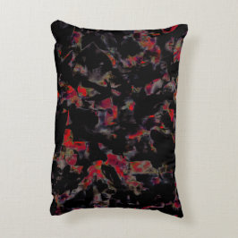 濃い灰色の岩のベース、テクスチャ上の派手な赤い斑点 アクセントクッション