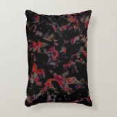 濃い灰色の岩のベース、テクスチャ上の派手な赤い斑点 アクセントクッション (正面(垂直))