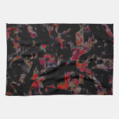 濃い灰色の岩のベース、テクスチャ上の派手な赤い斑点 キッチンタオル (横)