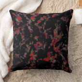 濃い灰色の岩のベース、テクスチャ上の派手な赤い斑点 クッション (ブランケット)