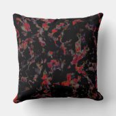 濃い灰色の岩のベース、テクスチャ上の派手な赤い斑点 クッション (裏面)