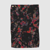 濃い灰色の岩のベース、テクスチャ上の派手な赤い斑点 ゴルフタオル (正面)