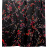 濃い灰色の岩のベース、テクスチャ上の派手な赤い斑点 シャワーカーテン (正面)