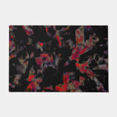 濃い灰色の岩のベース、テクスチャ上の派手な赤い斑点 ドアマット (正面)