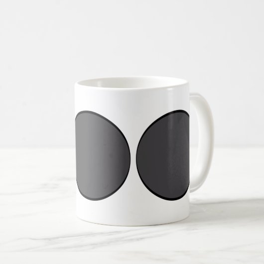 濃い灰色の点 コーヒーマグカップ (正面右)