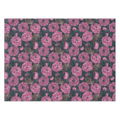 濃い灰色の牡丹とレンチ テーブルクロス (正面(横))