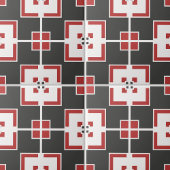 濃い灰色の白と赤の幾何学的モダンモザイク タイル