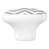 濃い灰色の白の大きなシェブロンジグザグパターン セラミックノブ (側面)