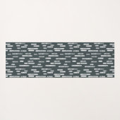 濃い灰色の緑の丸い線パターン ヨガマット (裏面(横))