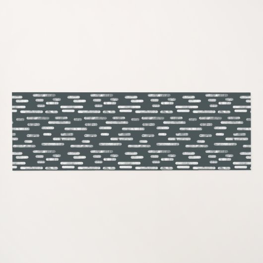 濃い灰色の緑の丸い線パターン ヨガマット (裏面(横))