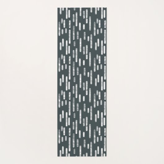 濃い灰色の緑の丸い線パターン ヨガマット (裏面)