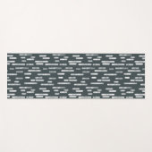 濃い灰色の緑の丸い線パターン ヨガマット (正面(横))