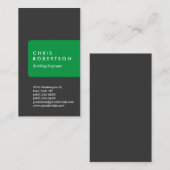 濃い灰色の緑の歯科技工士用名刺 名刺 (正面/裏面)