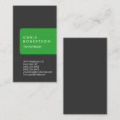 濃い灰色の緑の皮膚科医の名刺 名刺 (正面/裏面)