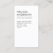 濃い灰色の線の垂直ミニマリストプロフェッショナル 名刺 (裏面)