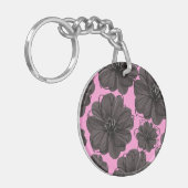 濃い灰色の花 キーホルダー (正面左)