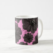 濃い灰色の花 コーヒーマグカップ (正面右)