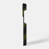 濃い灰色の軍隊の緑のヴィンテージの山形のパターン線 iPhoneケース (左側面)