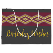 濃い灰色の金ゴールドと紫 ラージペーパーバッグ (裏面)