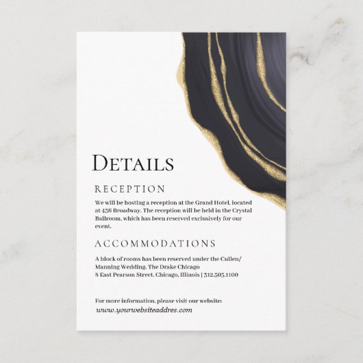 濃い灰色の金色の瑪瑙 エンクロージャーカード (正面)