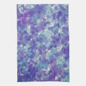 濃い灰色の青い紫の抽象芸術ブラシストローク  キッチンタオル (縦)