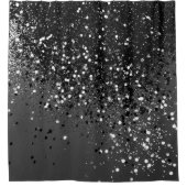 濃い灰色の黒い婦人グリッター#1 #shiny #decor シャワーカーテン (正面)