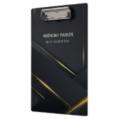 濃い灰色の黒と金ゴールド線 クリップボード (左)