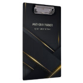 濃い灰色の黒と金ゴールド線 クリップボード (右)