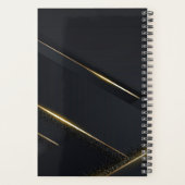 濃い灰色の黒と金ゴールド線 プランナー手帳 (裏面)