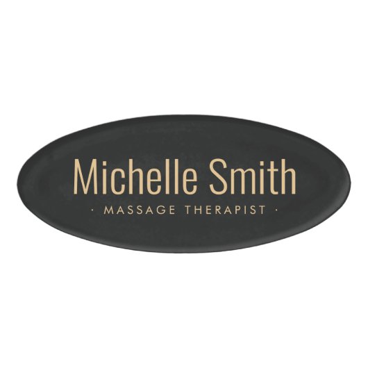 濃い灰色モダンミニマル 名札 (正面)