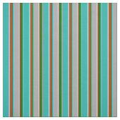 濃い灰色、ビスク、茶色、緑の線 ファブリック (見本)