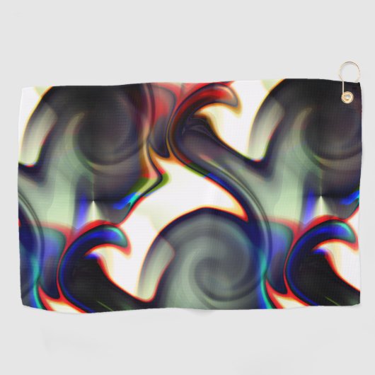 濃い煙または着色されたtで螺旋状に空洞 ゴルフタオル (横)