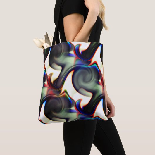 濃い煙または着色されたtで螺旋状に空洞 トートバッグ (クローズアップ)