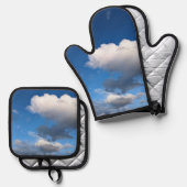 濃い白い雲 鍋つかみ&鍋敷きセット (正面/裏面)