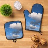 濃い白い雲 鍋つかみ&鍋敷きセット (トップダウン)