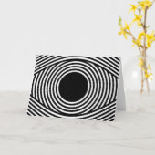 濃い目の穴の光の錯覚線 カード (黄色い花)