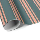 濃い石板グレーと濃いサーモンの色のパターン ラッピングペーパー (ロールコーナー)