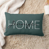 濃い石板グレーカラーホームモノグラム ランバークッション (ブランケット)