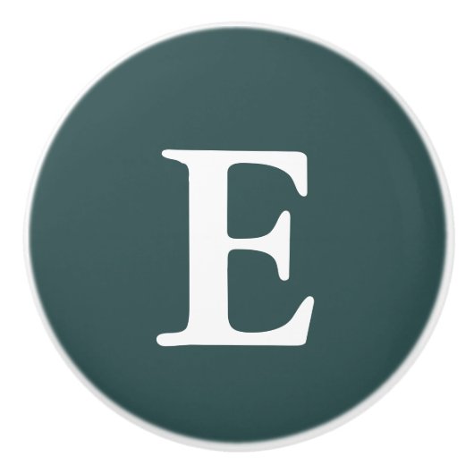 濃い石板グレーモノグラムの セラミックノブ (正面)