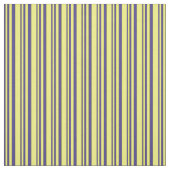 濃い石板ブルーと黄色の色の線 ファブリック (見本)