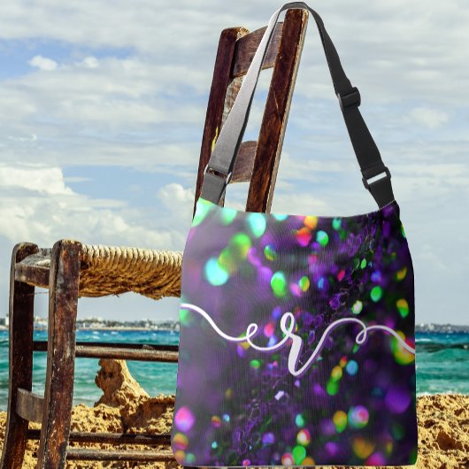 濃い紫きらめく クロスボディバッグ