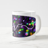 濃い紫きらめく ジャンボコーヒーマグカップ (正面右)