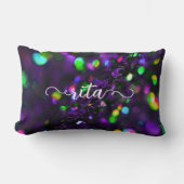 濃い紫きらめく ランバークッション (正面)
