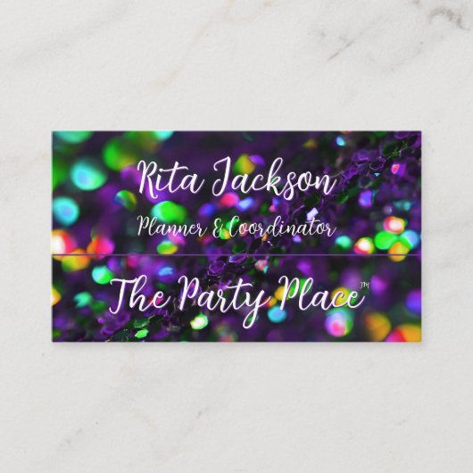 濃い紫きらめく 名刺 (正面)