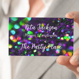 濃い紫きらめく 名刺